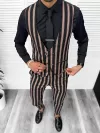 Compleu barbati Vesta + Pantaloni B4061 Lant si cravata cadou 129-2
