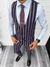 Compleu barbati Vesta + Pantaloni B5519 Lant si cravata cadou 47-4* Z3-1