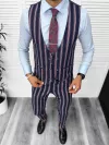 Compleu barbati Vesta + Pantaloni B5519 Lant si cravata cadou 47-4* Z3-1