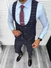 Compleu barbati Vesta + Pantaloni B5539 Lant si cravata cadou 51-2 S1