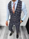 Compleu barbati Vesta + Pantaloni 13153 + Lant si cravata cadou