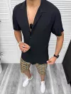 Compleu de vara camasa imprimeu + pantaloni 13105
