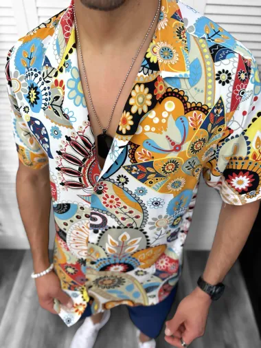 Camasa barbati de vara, maneca scurta, cu imprimeu 13083 28-2.1