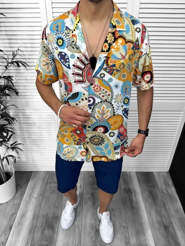 Camasa barbati de vara, maneca scurta, cu imprimeu 13083 28-2.1