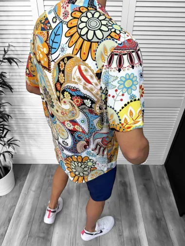 Camasa barbati de vara, maneca scurta, cu imprimeu 13083 28-2.1