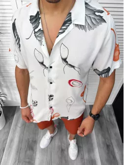 Camasa barbati de vara, maneca scurta, cu imprimeu 13084 D4-3.3