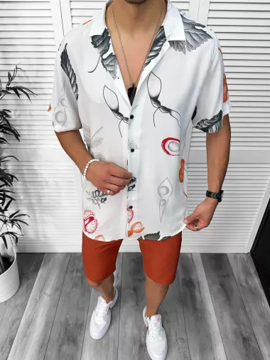 Camasa barbati de vara, maneca scurta, cu imprimeu 13084 D4-3.3