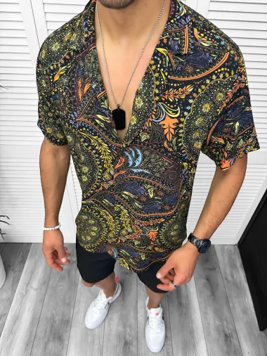Camasa barbati de vara, maneca scurta, cu imprimeu 13094 P18-4.3
