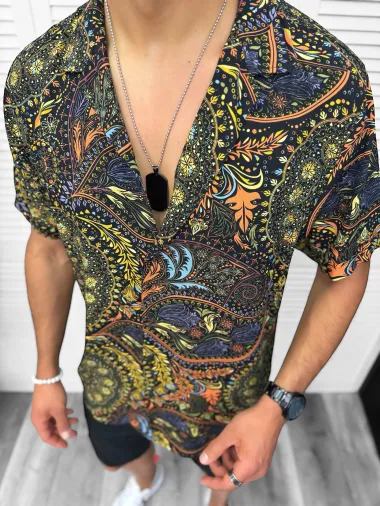 Camasa barbati de vara, maneca scurta, cu imprimeu 13094 P18-4.3