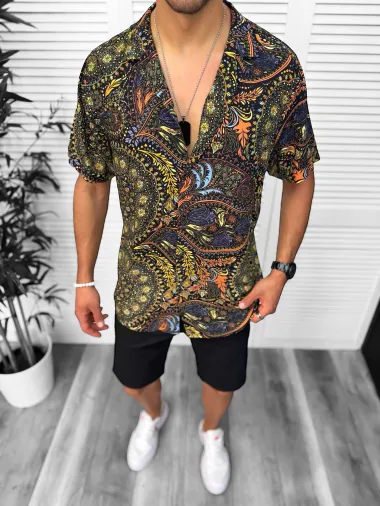 Camasa barbati de vara, maneca scurta, cu imprimeu 13094 P18-4.3