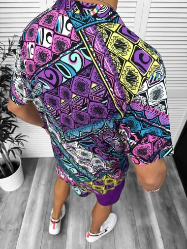 Camasa barbati de vara, maneca scurta, cu imprimeu 13095 D4-3.4