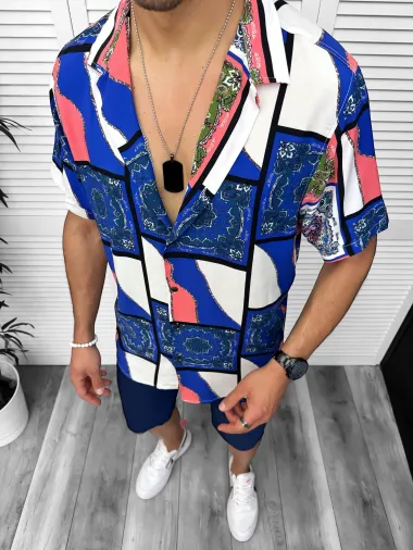 Camasa barbati de vara, maneca scurta, cu imprimeu 13096 D4-3.1