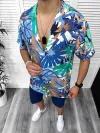 Compleu de vara camasa imprimeu + pantaloni 13060