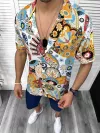 Compleu de vara camasa imprimeu + pantaloni 13061