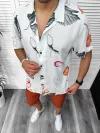 Compleu de vara camasa imprimeu + pantaloni 13062