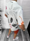 Compleu de vara camasa imprimeu + pantaloni 13062