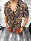 Compleu de vara camasa imprimeu + pantaloni 13063