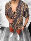 Compleu de vara camasa imprimeu + pantaloni 13063