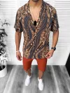 Compleu de vara camasa imprimeu + pantaloni 13063