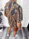 Compleu de vara camasa imprimeu + pantaloni 13063