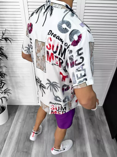 Compleu de vara camasa imprimeu + pantaloni 13064