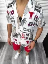 Compleu de vara camasa imprimeu + pantaloni 13065