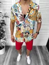 Compleu de vara camasa imprimeu + pantaloni 13066