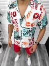 Compleu de vara camasa imprimeu + pantaloni 13067