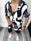 Compleu de vara camasa imprimeu + pantaloni 13070