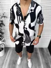 Compleu de vara camasa imprimeu + pantaloni 13070