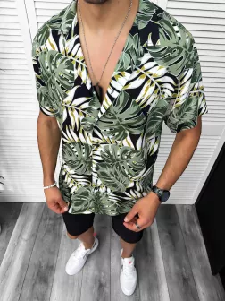 Compleu de vara camasa imprimeu + pantaloni 13071