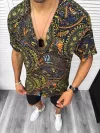 Compleu de vara camasa imprimeu + pantaloni 13072