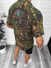 Compleu de vara camasa imprimeu + pantaloni 13072