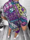 Compleu de vara camasa imprimeu + pantaloni 13073