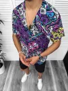 Compleu de vara camasa imprimeu + pantaloni 13074