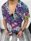 Compleu de vara camasa imprimeu + pantaloni 13074