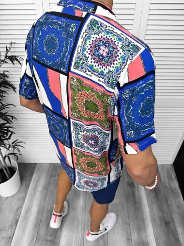 Compleu de vara camasa imprimeu + pantaloni 13075