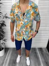 Compleu de vara camasa imprimeu + pantaloni 13076