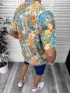 Compleu de vara camasa imprimeu + pantaloni 13076