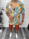 Compleu de vara camasa imprimeu + pantaloni 13077