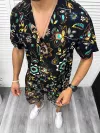 Compleu de vara camasa imprimeu + pantaloni 13081