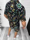 Compleu de vara camasa imprimeu + pantaloni 13081