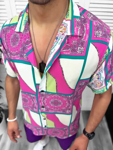 Camasa barbati PREMIUM , maneca scurta, cu imprimeu 13047 28-4.1