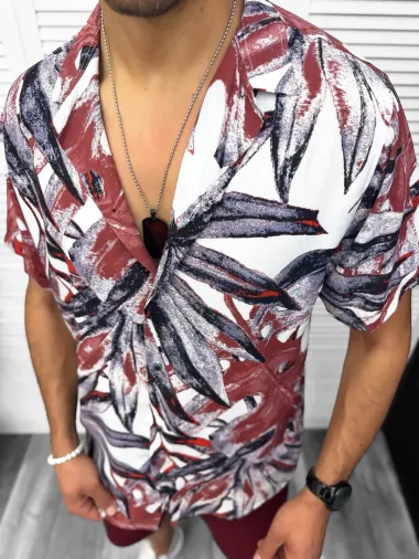Camasa barbati PREMIUM , maneca scurta, cu imprimeu 13049 D4-1.3