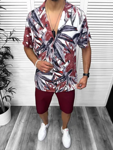 Camasa barbati PREMIUM , maneca scurta, cu imprimeu 13049 D4-1.3