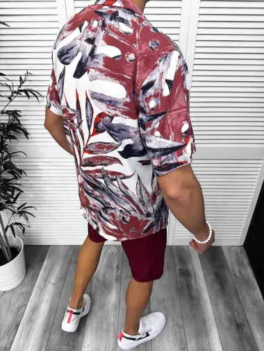 Camasa barbati PREMIUM , maneca scurta, cu imprimeu 13049 D4-1.3