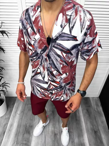 Compleu de vara camasa imprimeu + pantaloni 13054