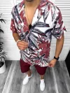Compleu de vara camasa imprimeu + pantaloni 13054
