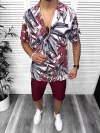 Compleu de vara camasa imprimeu + pantaloni 13054