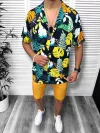 Compleu de vara camasa imprimeu + pantaloni 13055